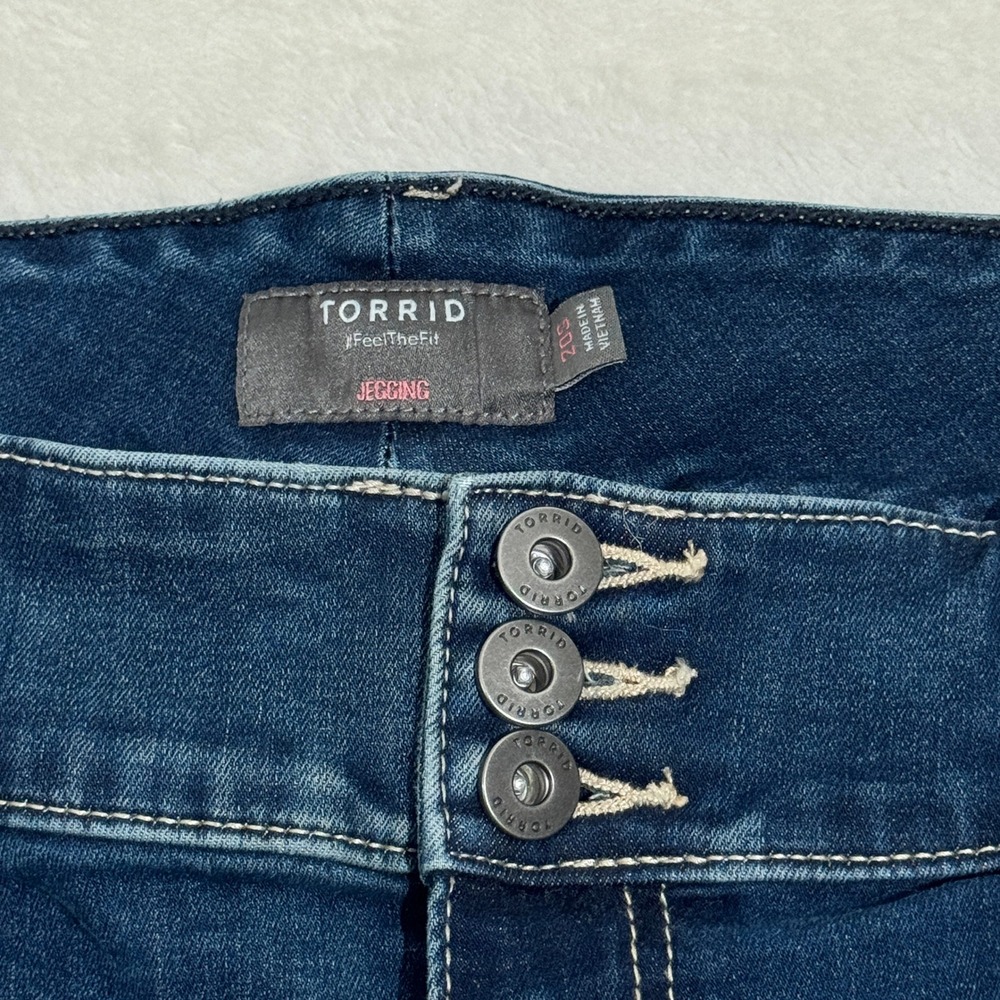Torrid Jegging Womens 20S Dark Wash Super Soft High Rise Button Skinny Jean - Picture 3 of 13